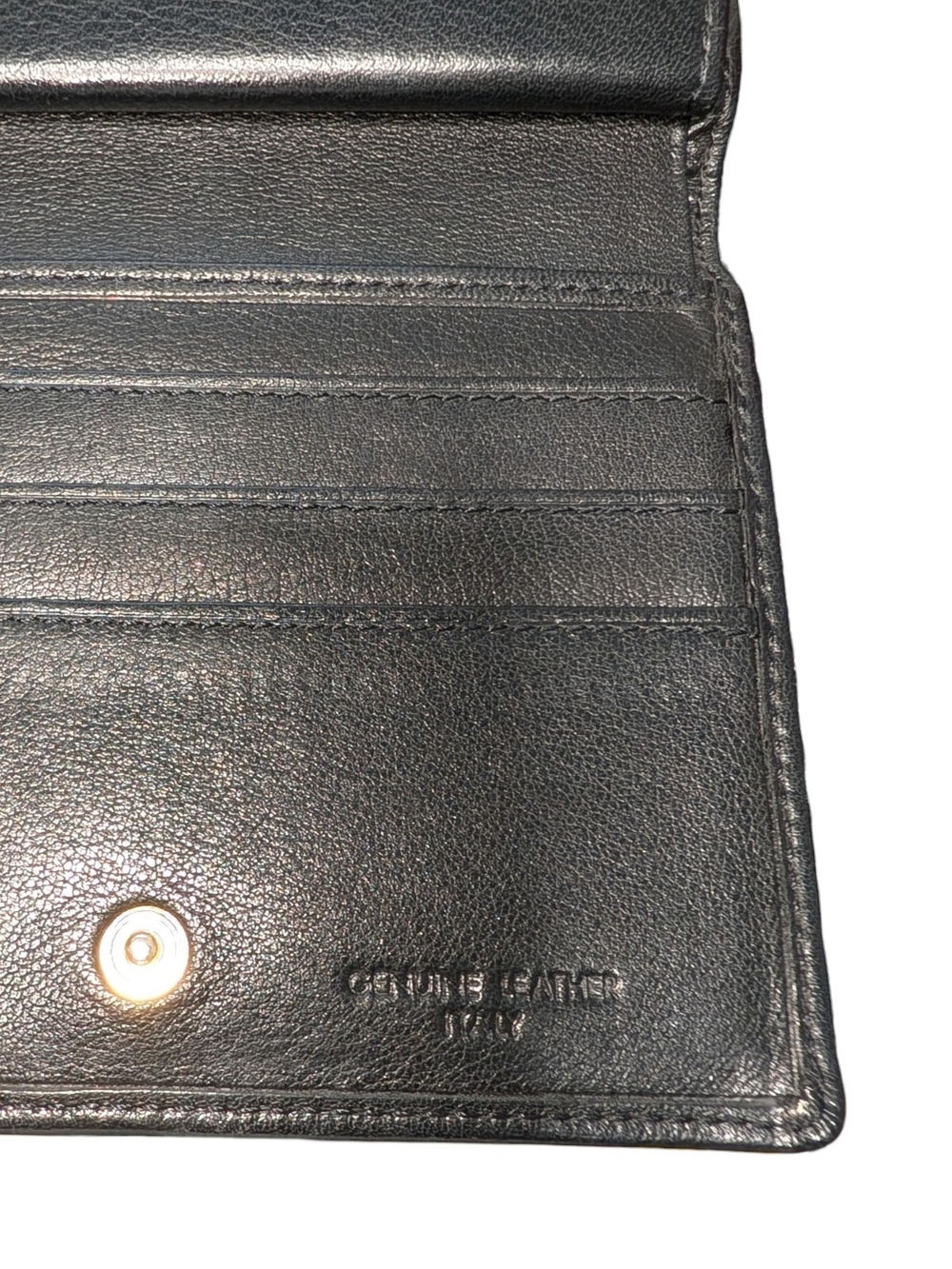 Valentino Garavani Black Calf Skin Leather Kiss Lock Compact Wallet - Picture 2 of 8